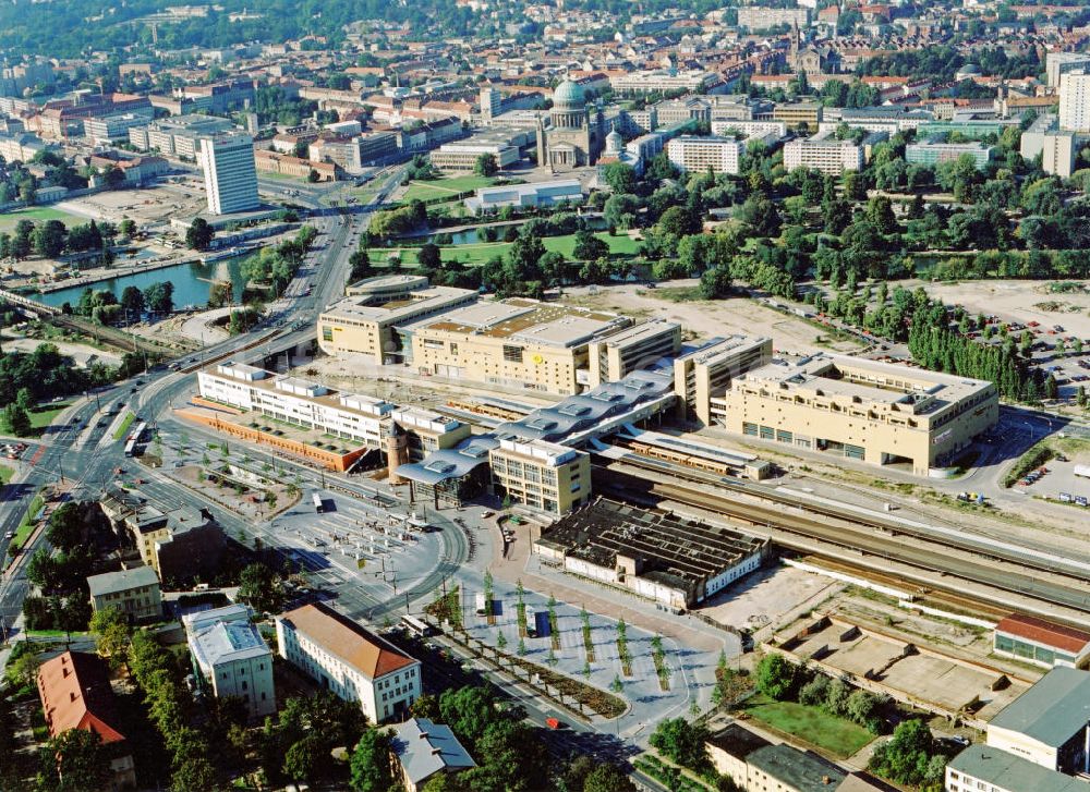 Luftaufnahme Potsdam - Baustelle des Potsdam- Centers am Potsdamer Hauptbahnhof