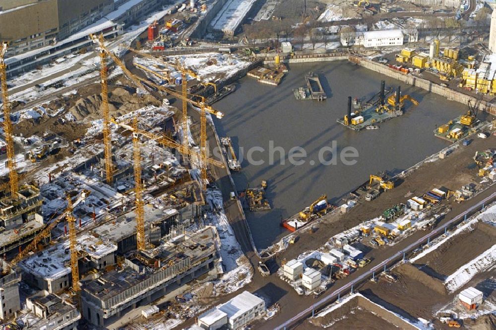 Luftaufnahme Berlin - Tiergarten - Baustelle Potsdamer Platz