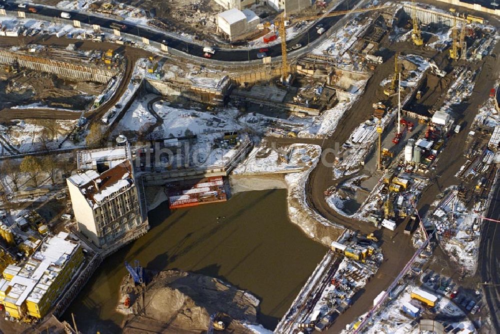 Berlin - Tiergarten aus der Vogelperspektive: Baustelle Potsdamer Platz