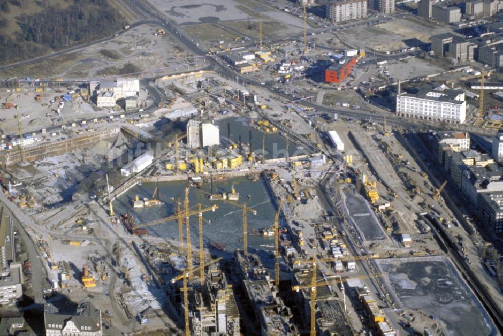 Berlin / Tiergarten von oben - Baustelle Potsdamer Platz 1995