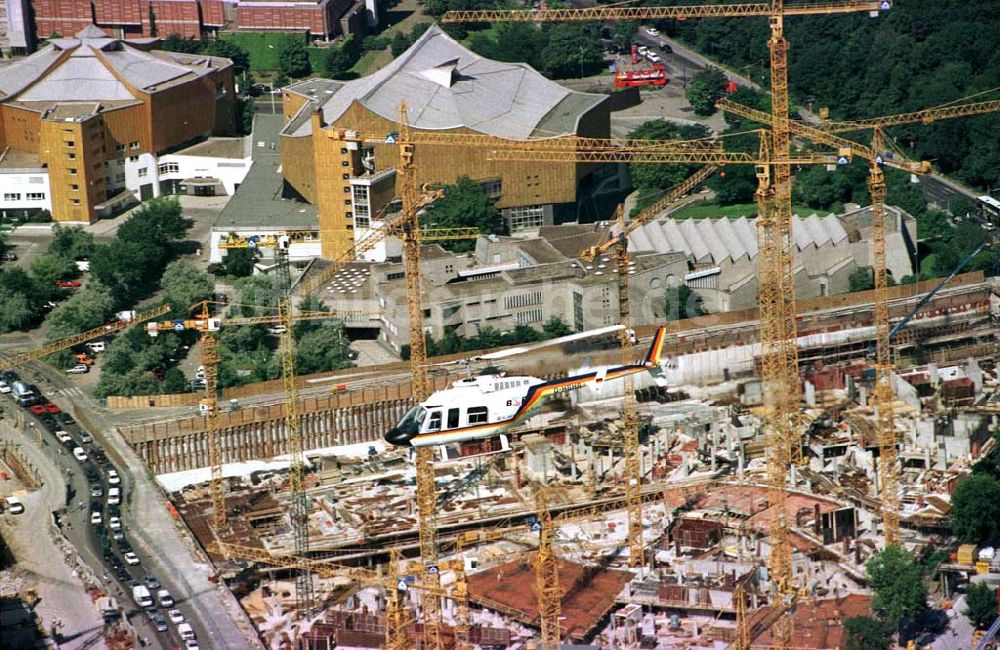 Luftbild Berlin - Tiergarten - Baustelle Potsdamer Platz im Berliner Tiergarten.