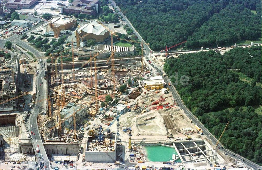 Berlin - Tiergarten aus der Vogelperspektive: Baustelle Potsdamer Platz - Projekt der SONY Berlin GmbH