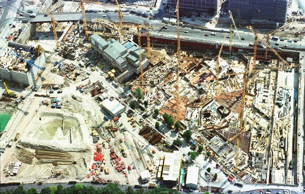 Luftaufnahme Berlin - Tiergarten - Baustelle Potsdamer Platz - Projekt der SONY Berlin GmbH