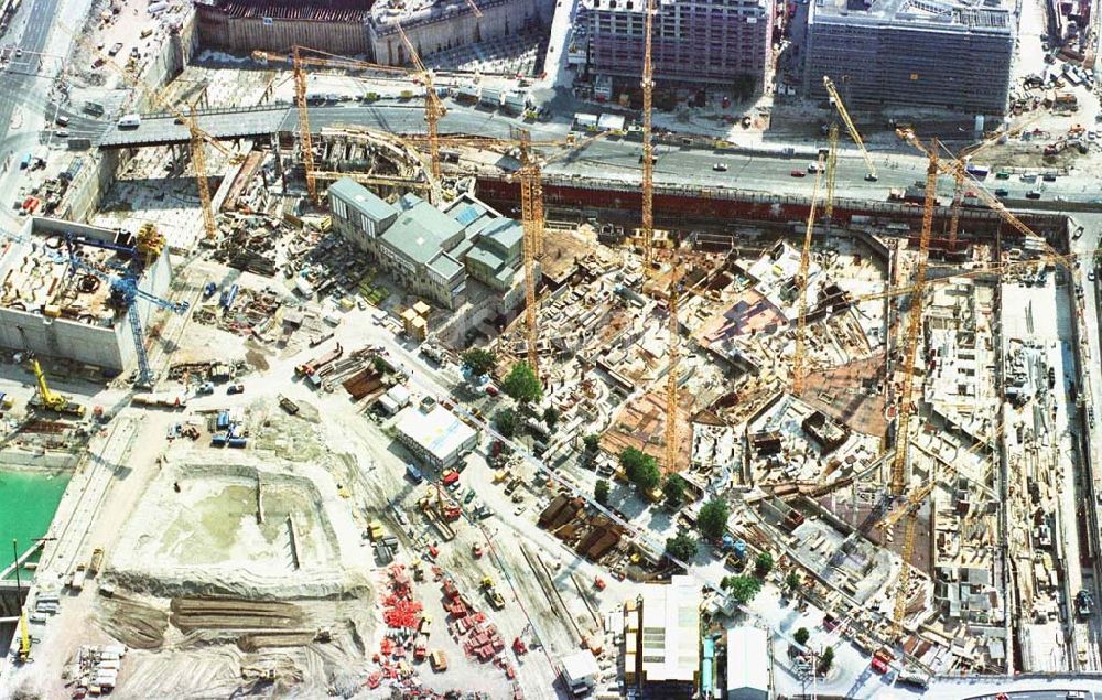 Berlin - Tiergarten von oben - Baustelle Potsdamer Platz - Projekt der SONY Berlin GmbH