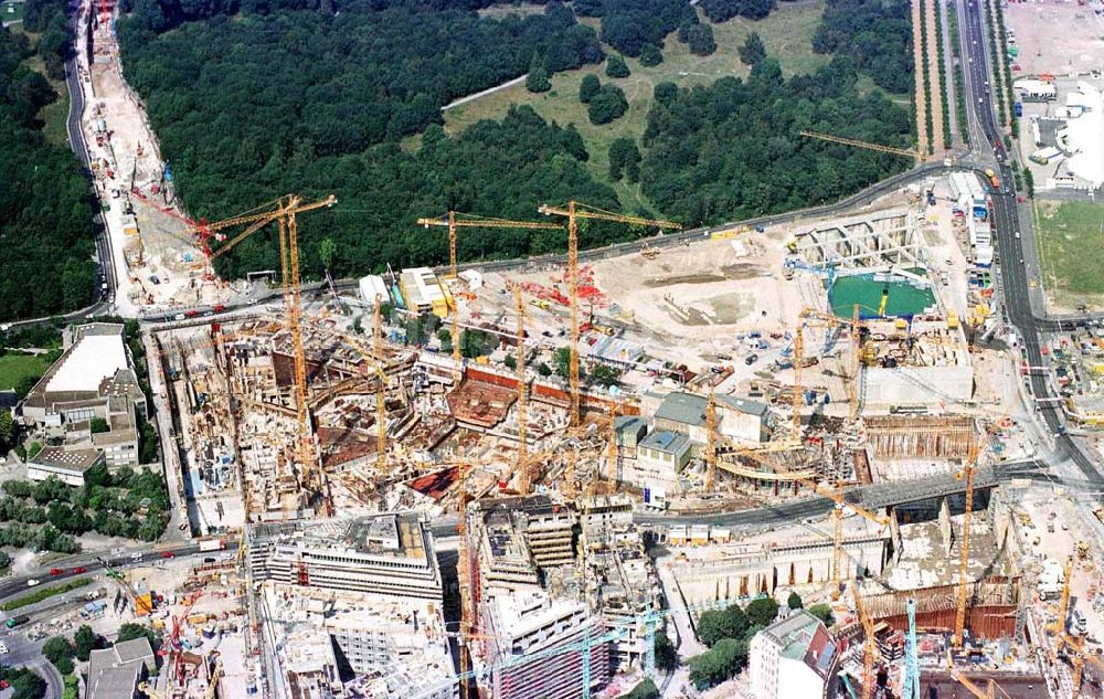 Luftaufnahme Berlin - Tiergarten - Baustelle Potsdamer Platz - Projekt der SONY Berlin GmbH