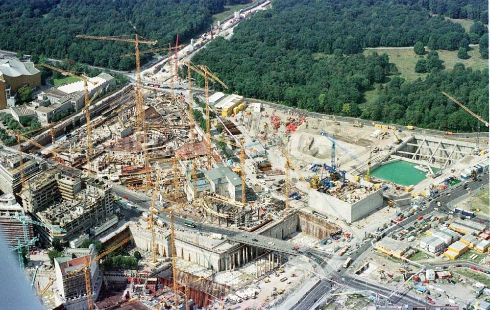 Berlin - Tiergarten von oben - Baustelle Potsdamer Platz - Projekt der SONY Berlin GmbH