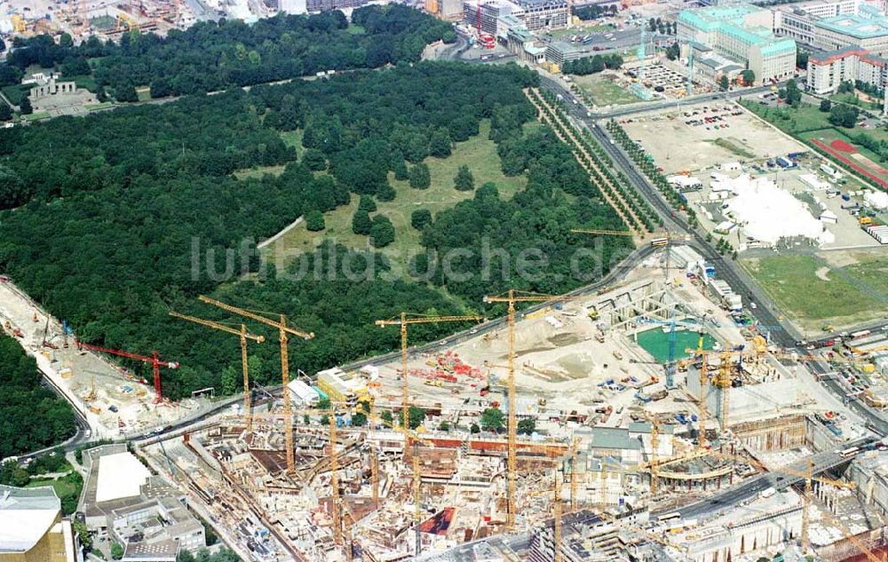 Berlin - Tiergarten aus der Vogelperspektive: Baustelle Potsdamer Platz - Projekt der SONY Berlin GmbH