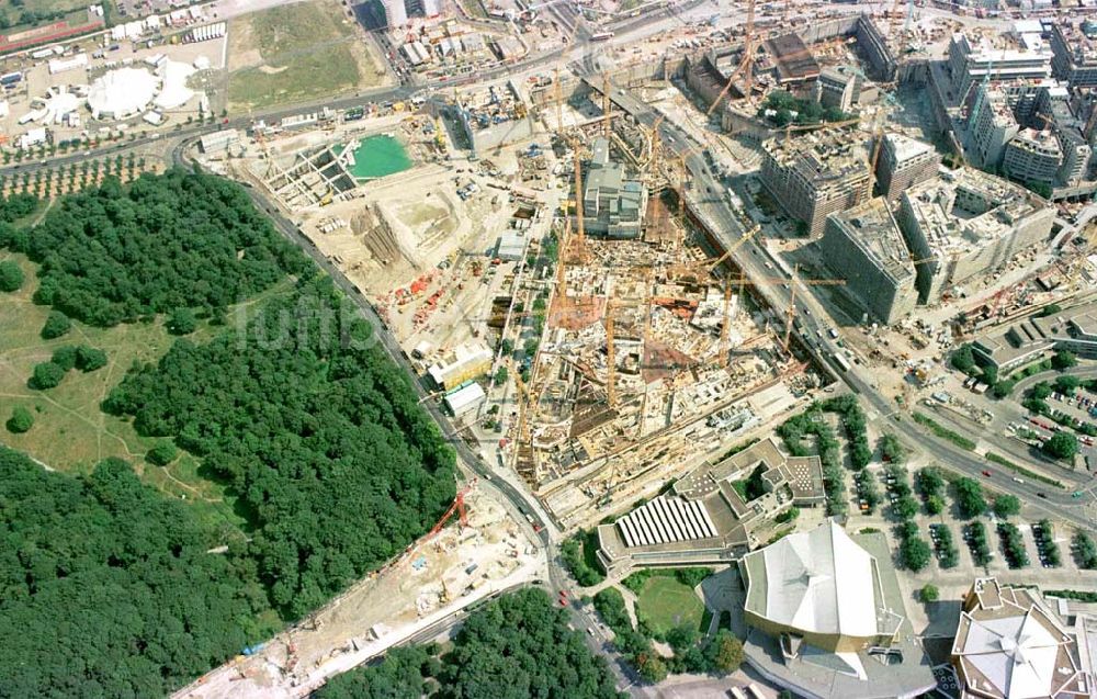 Luftbild Berlin - Tiergarten - Baustelle Potsdamer Platz - Projekt der SONY Berlin GmbH