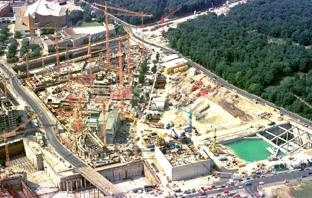 Luftaufnahme Berlin - Tiergarten - Baustelle Potsdamer Platz - Projekt der SONY Berlin GmbH