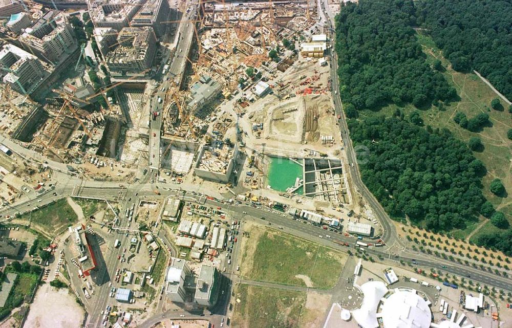 Berlin - Tiergarten von oben - Baustelle Potsdamer Platz - Projekt der SONY Berlin GmbH