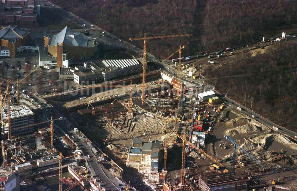 Luftaufnahme Berlin - Baustelle am Potsdamer Platz / Sony