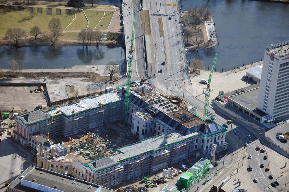 Luftbild Potsdam - Baustelle des Potsdamer Stadtschloß / Neuer Landtag