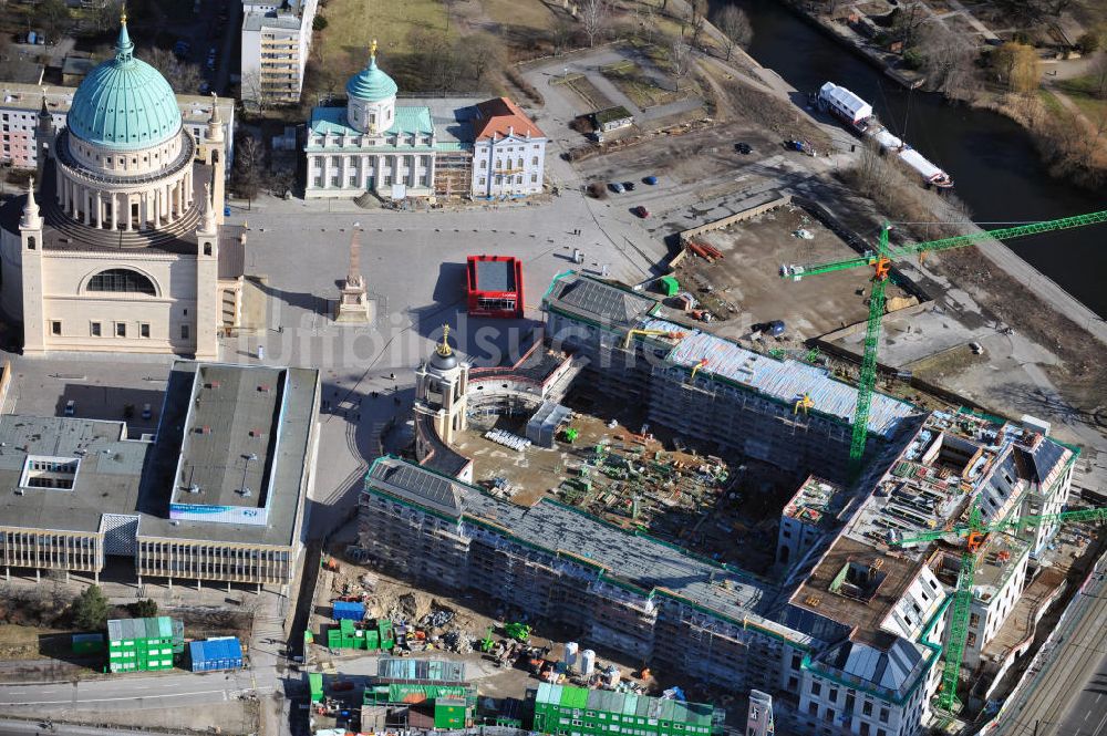 Potsdam von oben - Baustelle des Potsdamer Stadtschloß / Neuer Landtag