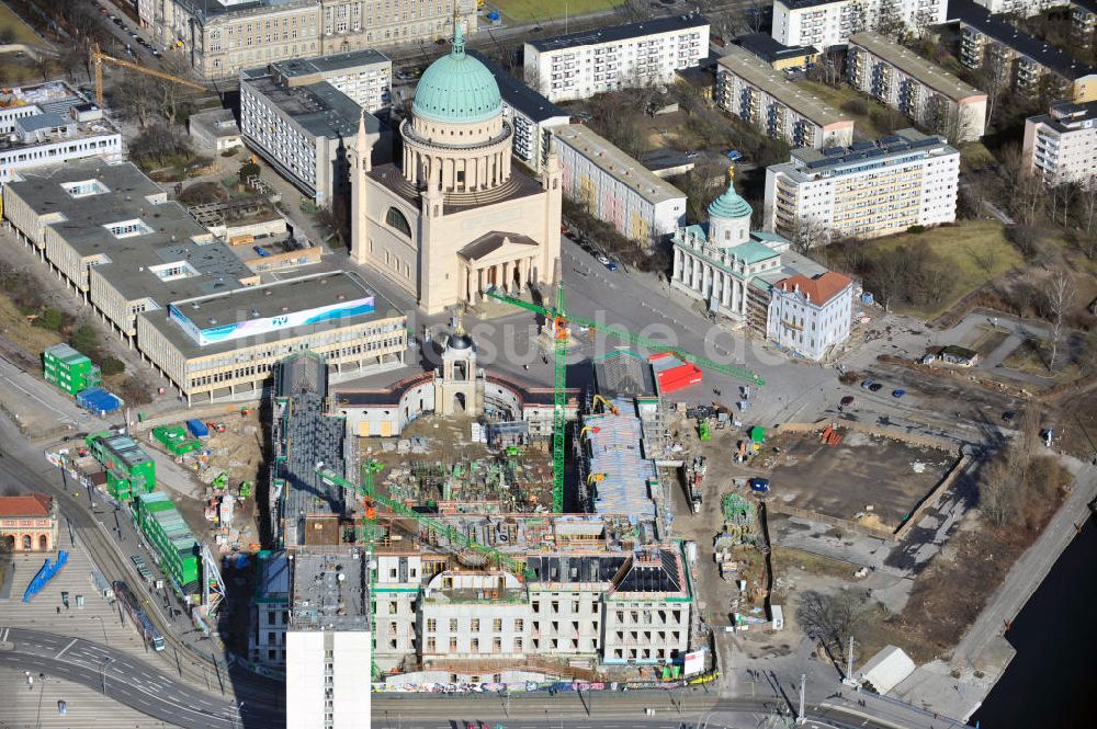 Luftaufnahme Potsdam - Baustelle des Potsdamer Stadtschloß / Neuer Landtag