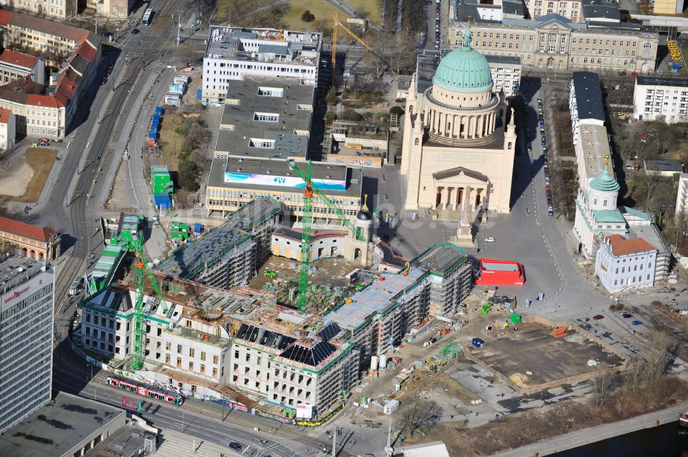 Potsdam aus der Vogelperspektive: Baustelle des Potsdamer Stadtschloß / Neuer Landtag