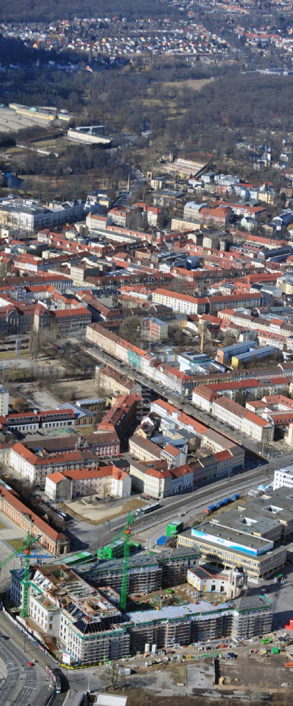 Luftaufnahme Potsdam - Baustelle des Potsdamer Stadtschloß / Neuer Landtag