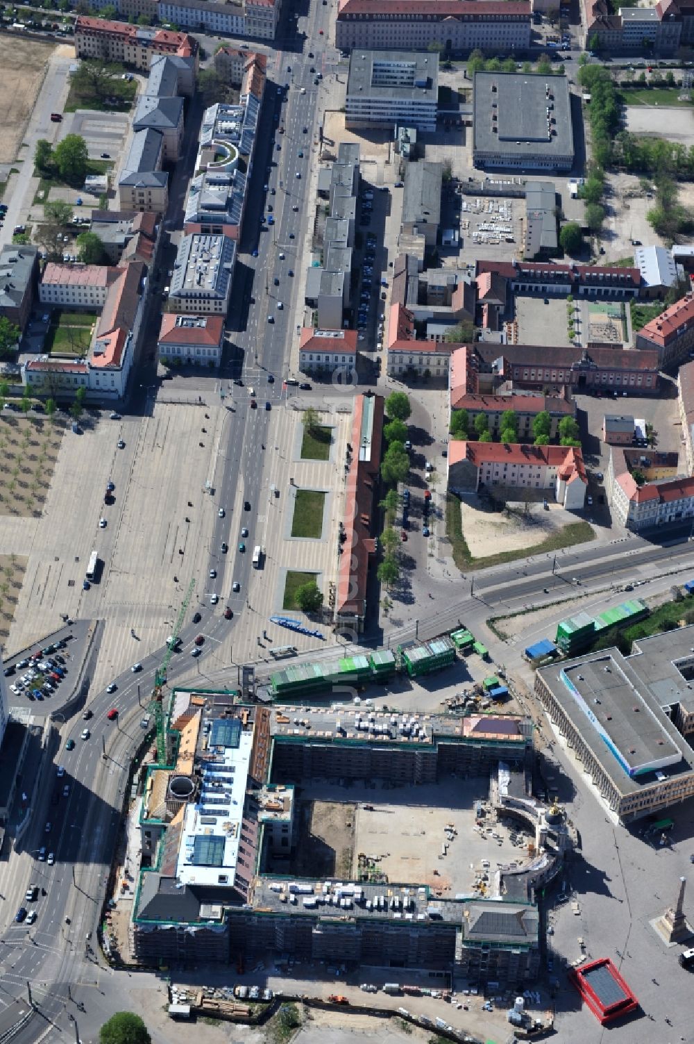 Potsdam von oben - Baustelle des Potsdamer Stadtschloß / Neuer Landtag