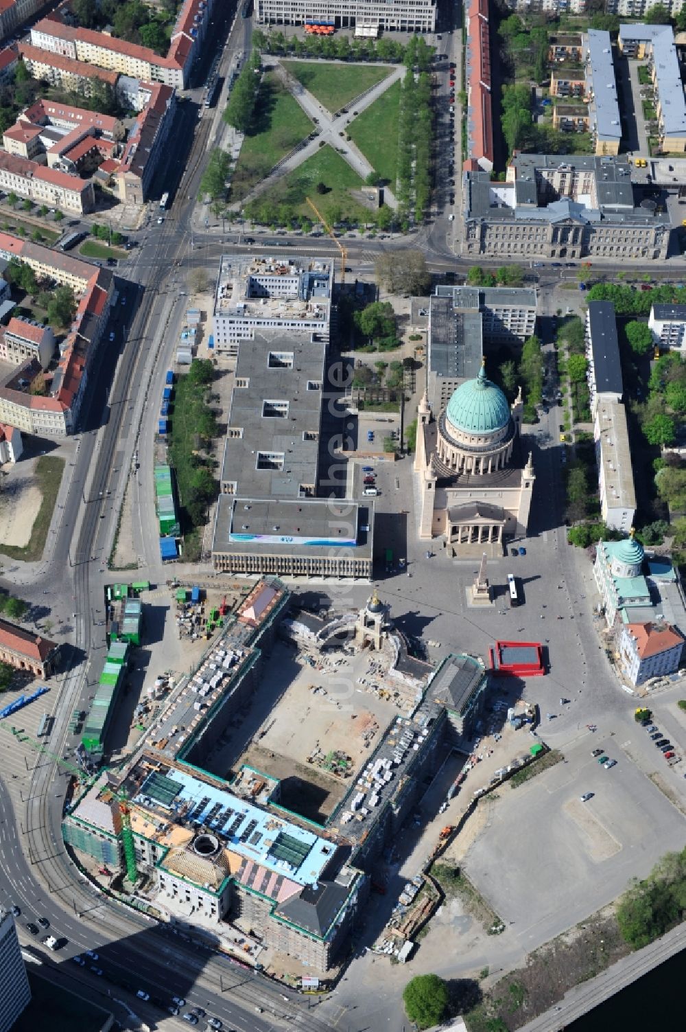 Luftaufnahme Potsdam - Baustelle des Potsdamer Stadtschloß / Neuer Landtag