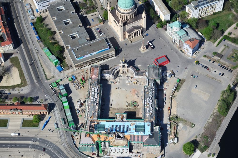 Potsdam von oben - Baustelle des Potsdamer Stadtschloß / Neuer Landtag