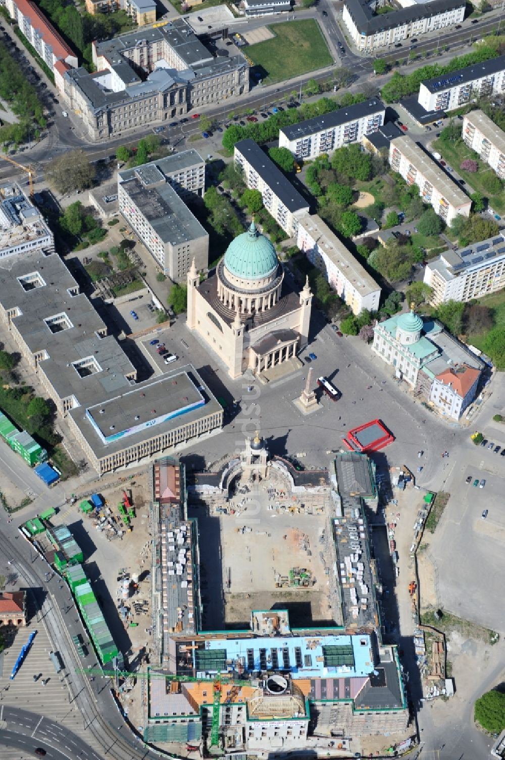 Potsdam aus der Vogelperspektive: Baustelle des Potsdamer Stadtschloß / Neuer Landtag