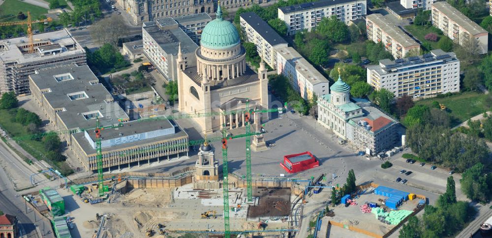 Luftaufnahme Potsdam - Baustelle des Potsdamer Stadtschlosses / Neuer Landtag