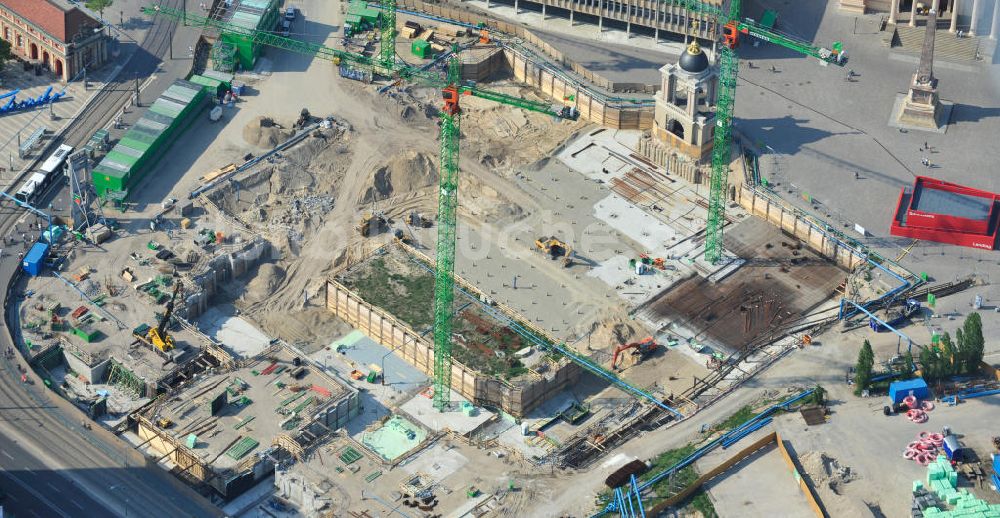 Potsdam von oben - Baustelle des Potsdamer Stadtschlosses / Neuer Landtag