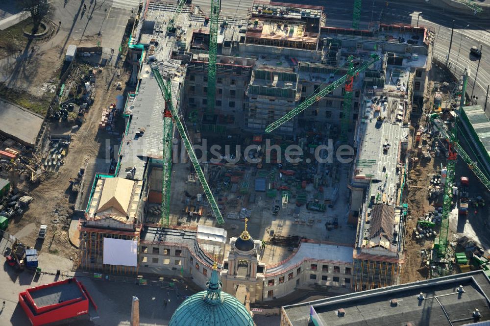 Potsdam von oben - Baustelle des Potsdamer Stadtschlosses / Neuer Landtag