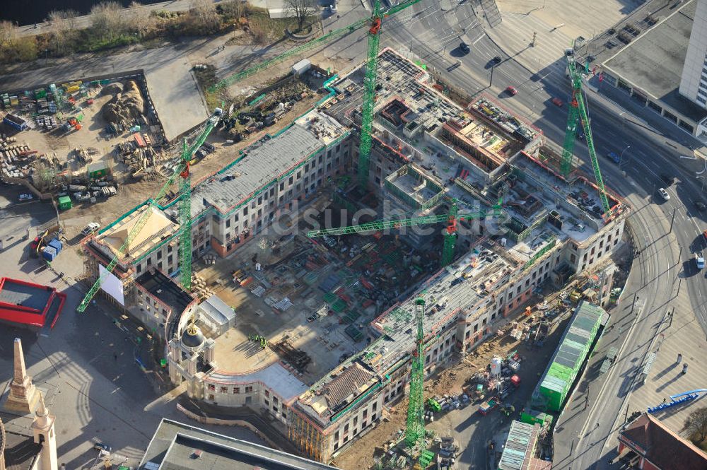 Luftbild Potsdam - Baustelle des Potsdamer Stadtschlosses / Neuer Landtag