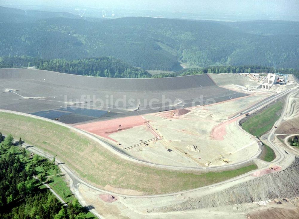 Luftaufnahme Goldisthal / Thüringen - Baustelle des Pumpspeicherwerkes Goldisthal / Thüringen der VEAG.