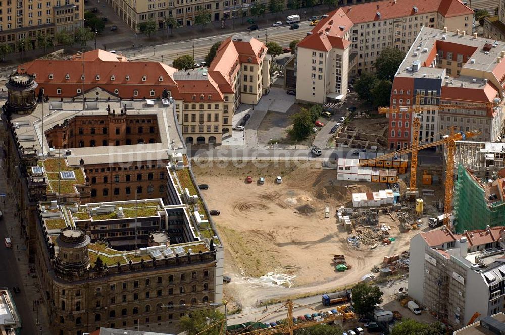 Luftaufnahme DRESDEN - Baustelle im Quartier III (Dresden)