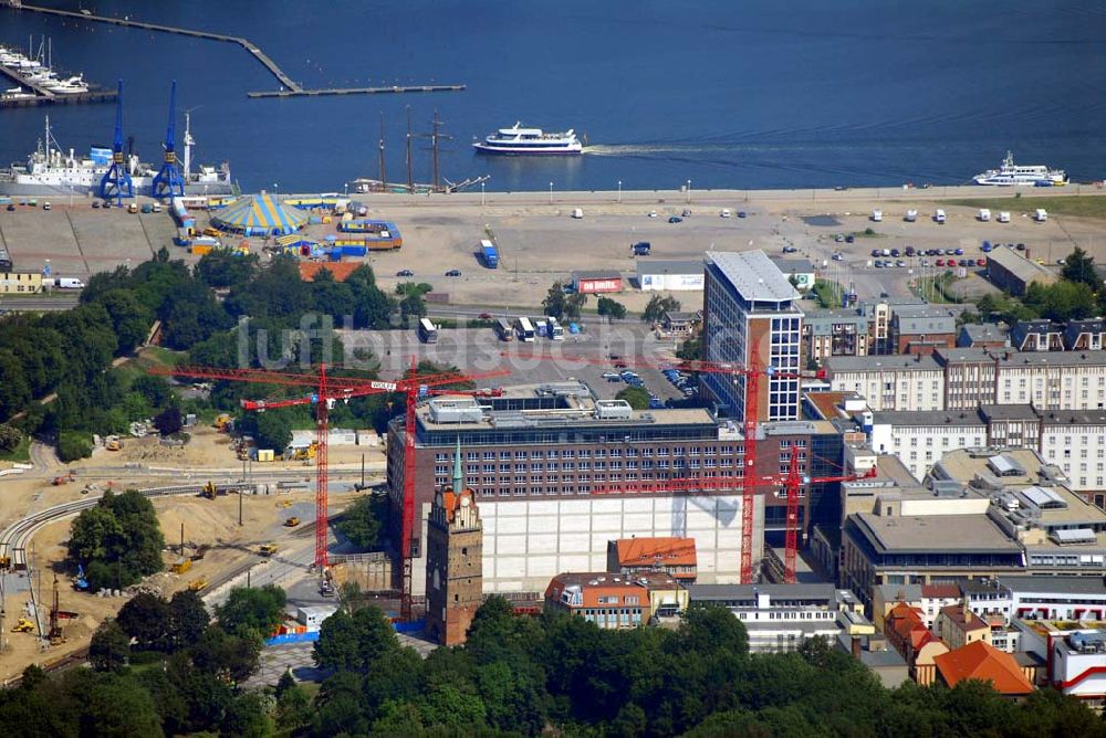 Luftbild Rostock - Baustelle Radisson SAS Hotel Rostock