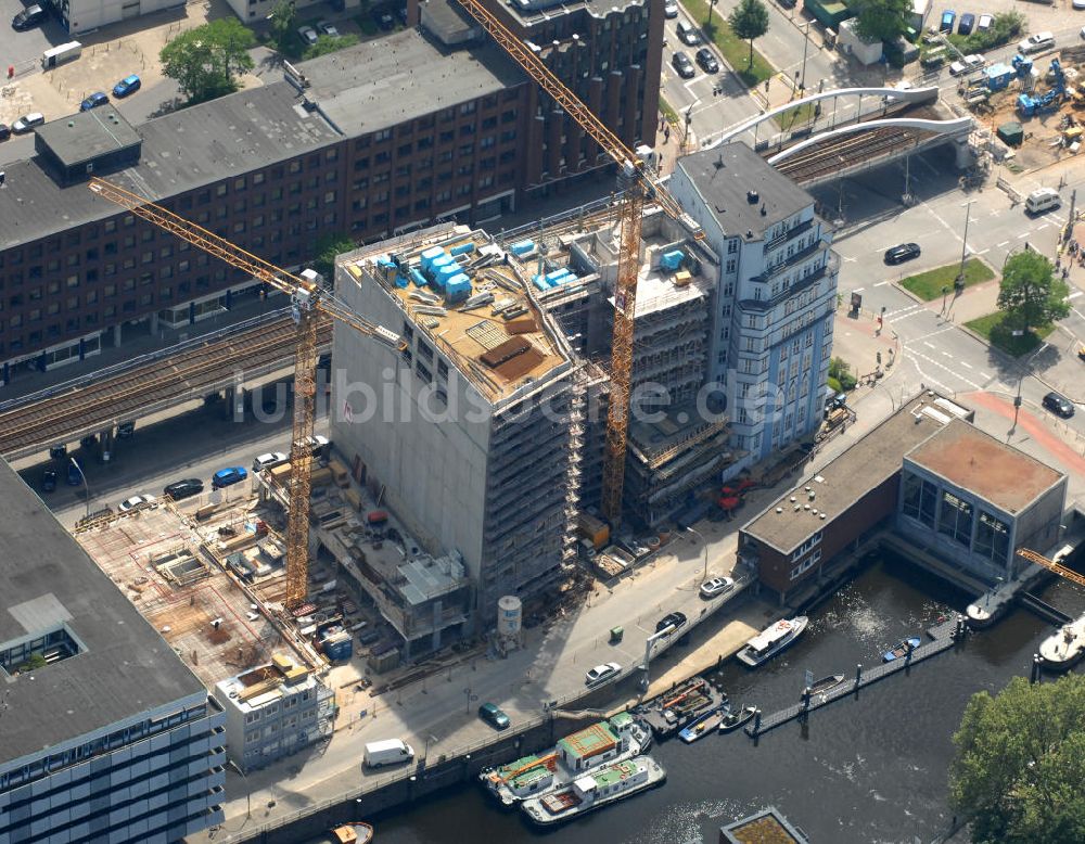 Luftaufnahme Hamburg - Baustelle am Rödingsmarkt in Hamburg