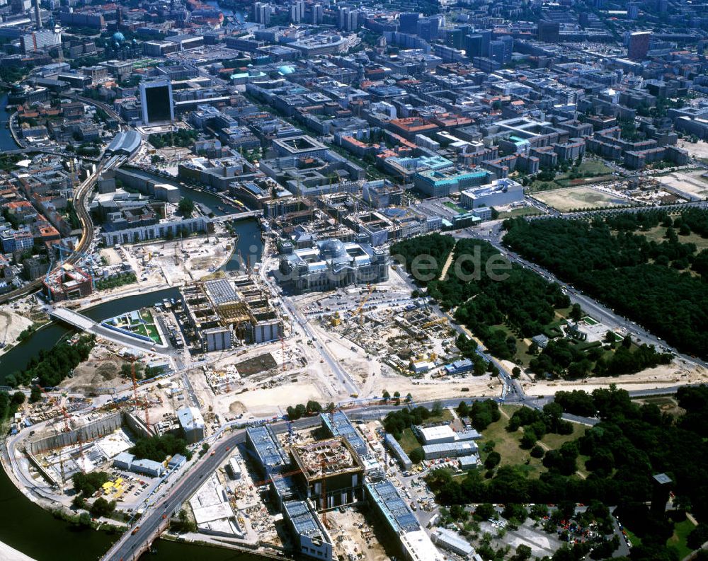 Luftbild Berlin - Baustelle Regierungsviertel Berlin