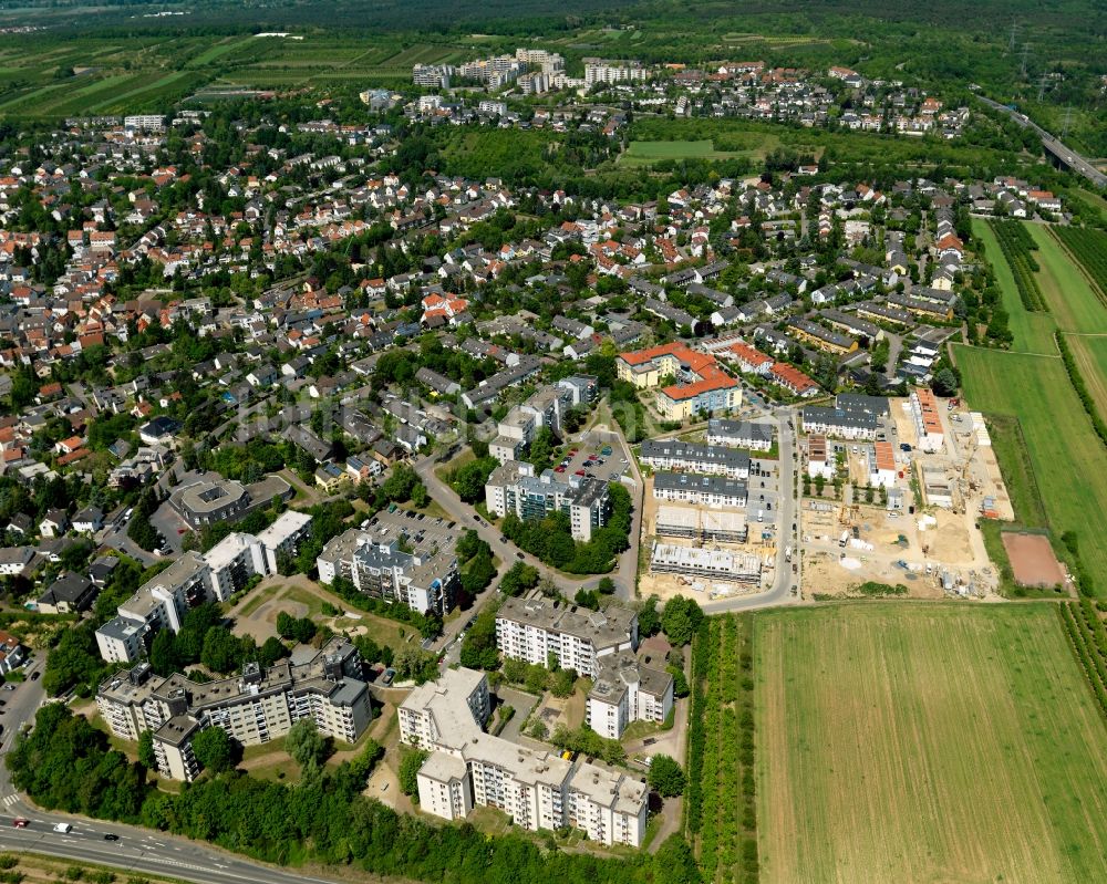 Luftaufnahme Mainz - Baustelle am Reinhold-Silz-Platz im Ortsbezirk Finthen in Mainz im Bundesland Rheinland-Pfalz