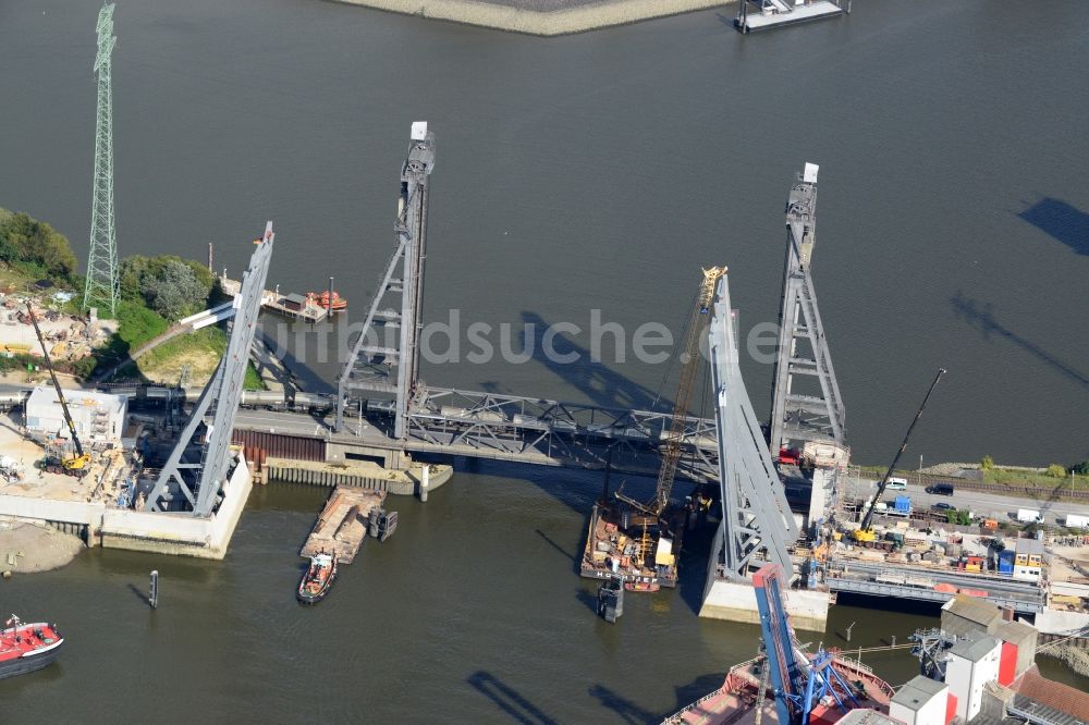 Luftaufnahme Hamburg - Baustelle Rethe-Hubbrücke in Hamburg-Mitte / Wilhelmsburg