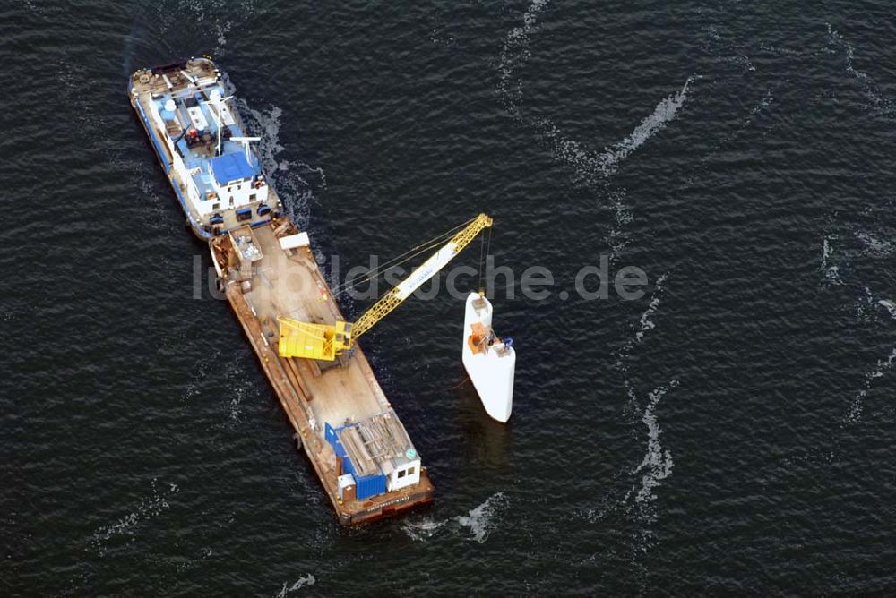 Luftaufnahme Stralsund - Baustelle Rügendamm Brücke/größtes deutsches Brückenbauvorhaben