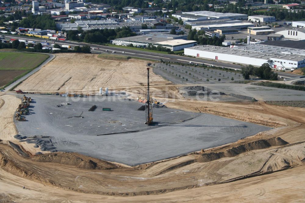 Luftbild Sinsheim - Baustelle der Rhein-Neckar-Arena in Sinsheim