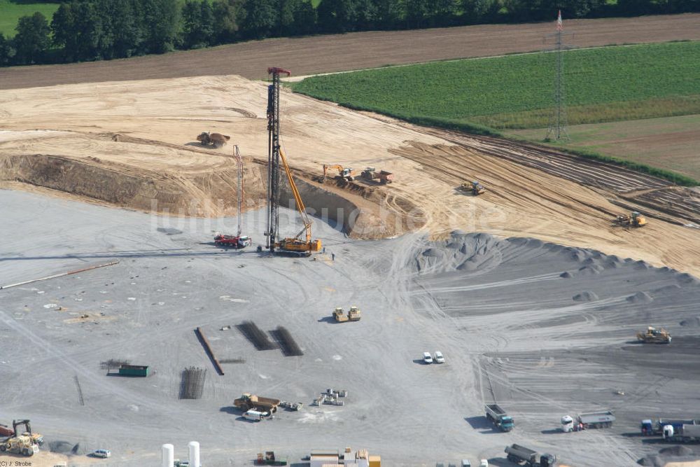 Luftaufnahme Sinsheim - Baustelle der Rhein-Neckar-Arena in Sinsheim