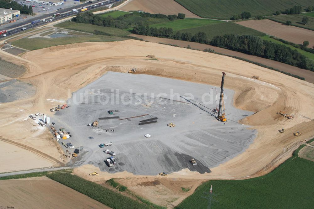 Sinsheim von oben - Baustelle der Rhein-Neckar-Arena in Sinsheim