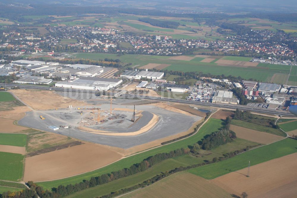 Luftbild Sinsheim - Baustelle der Rhein-Neckar-Arena in Sinsheim