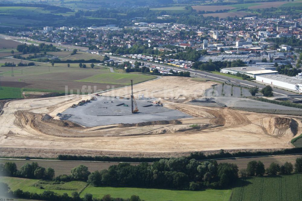 Sinsheim aus der Vogelperspektive: Baustelle der Rhein-Neckar-Arena in Sinsheim