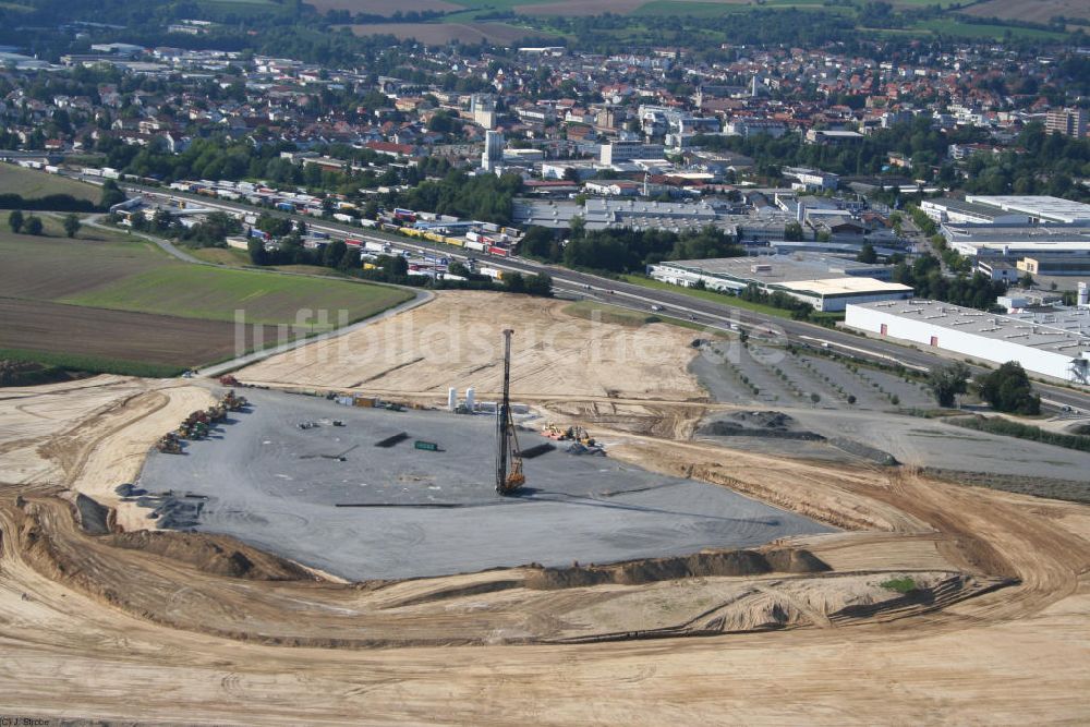 Luftbild Sinsheim - Baustelle der Rhein-Neckar-Arena in Sinsheim