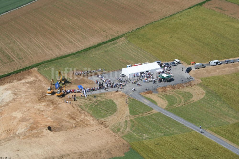 Sinsheim aus der Vogelperspektive: Baustelle der Rhein-Neckar-Arena in Sinsheim