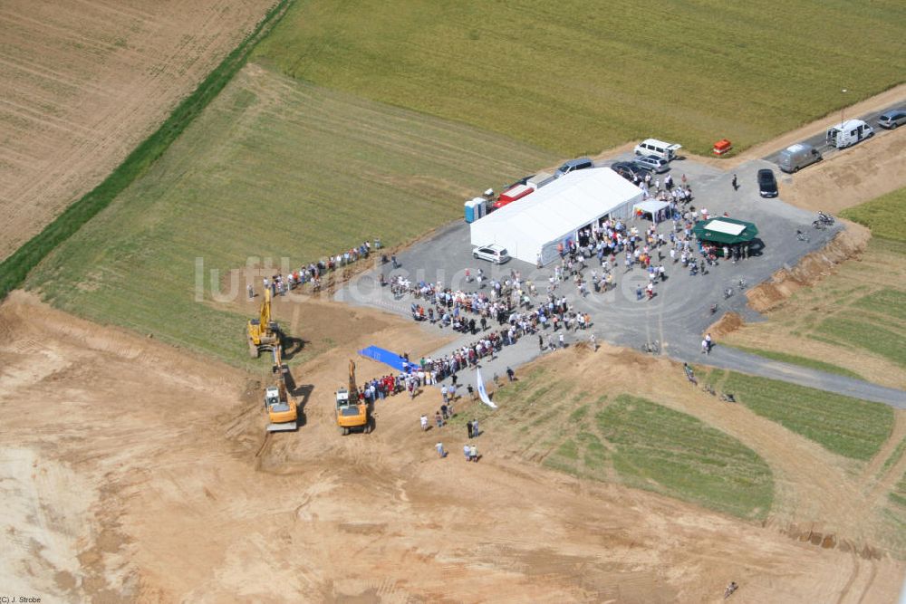 Luftbild Sinsheim - Baustelle der Rhein-Neckar-Arena in Sinsheim