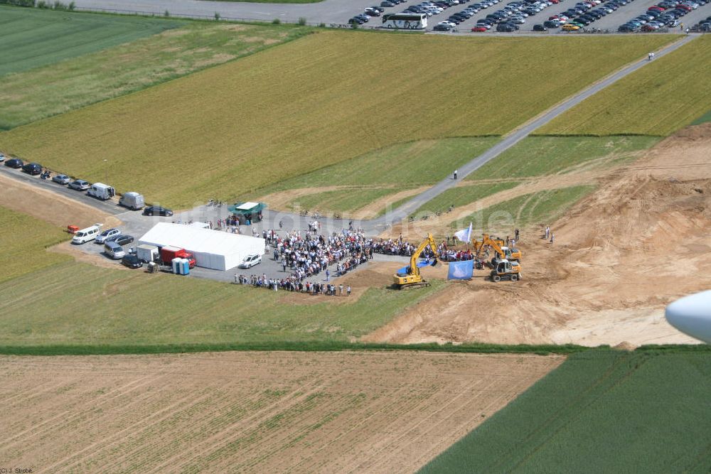 Luftaufnahme Sinsheim - Baustelle der Rhein-Neckar-Arena in Sinsheim