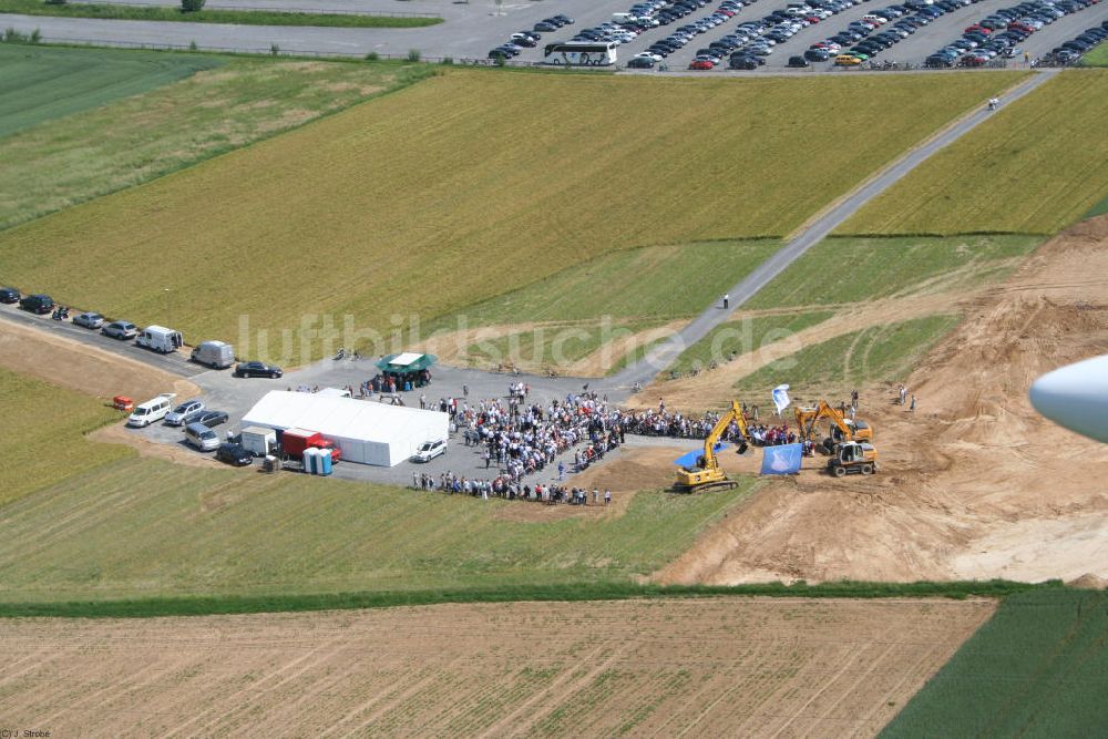 Sinsheim von oben - Baustelle der Rhein-Neckar-Arena in Sinsheim