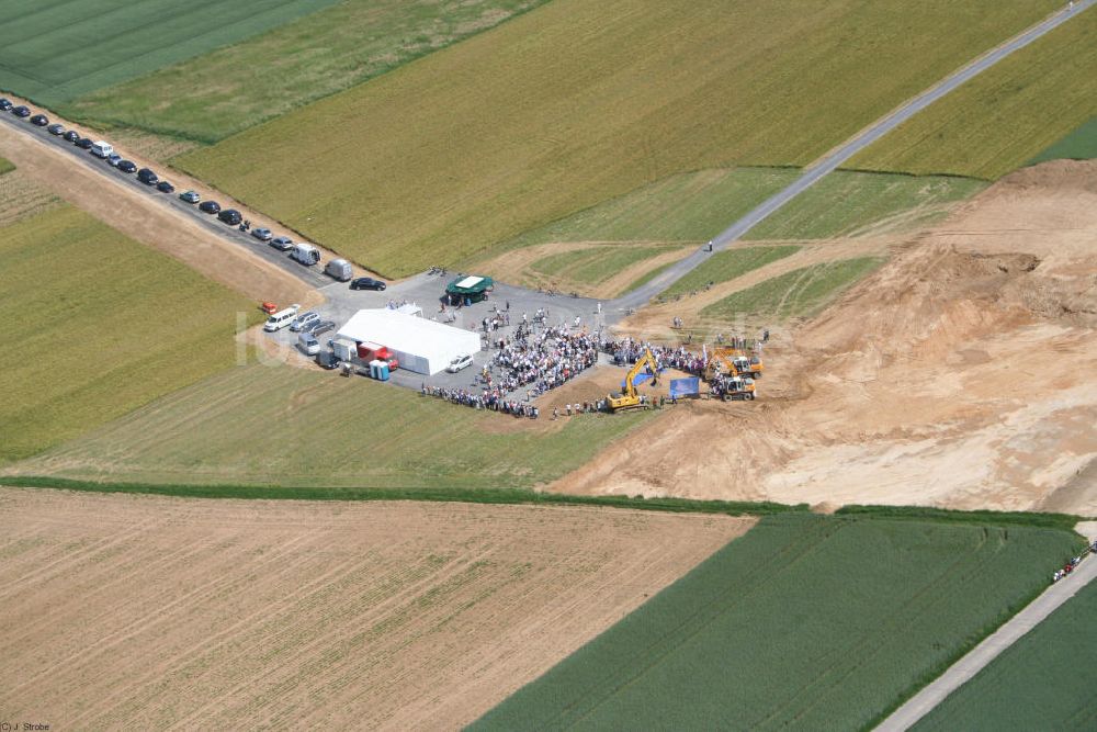 Sinsheim aus der Vogelperspektive: Baustelle der Rhein-Neckar-Arena in Sinsheim