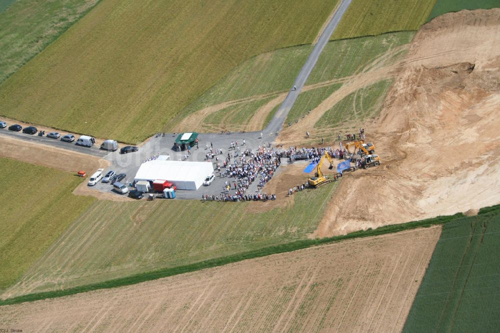 Luftbild Sinsheim - Baustelle der Rhein-Neckar-Arena in Sinsheim