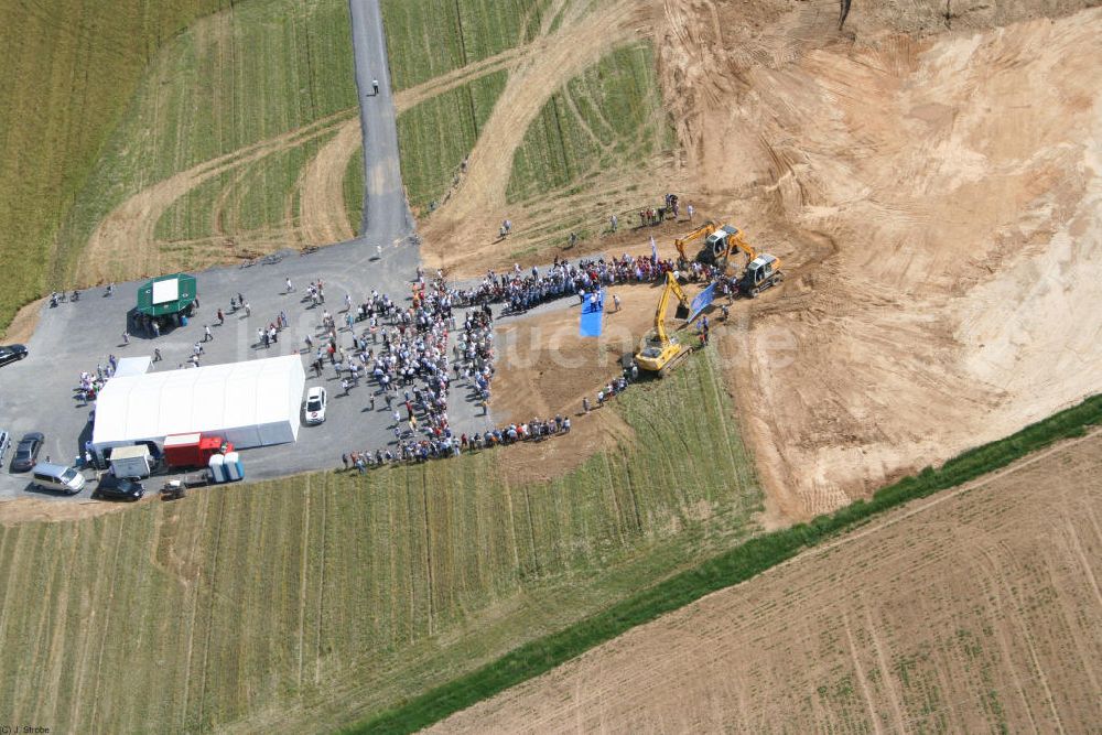 Sinsheim von oben - Baustelle der Rhein-Neckar-Arena in Sinsheim