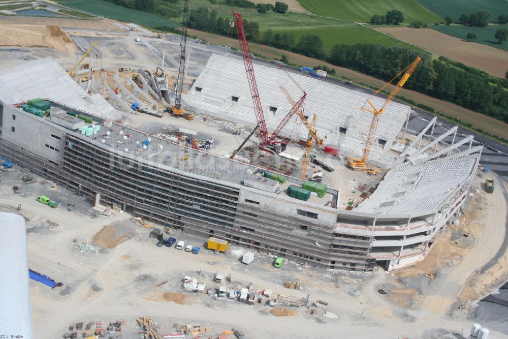 Luftbild Sinsheim - Baustelle der Rhein-Neckar-Arena in Sinsheim